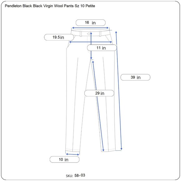 Pendleton Black Black Virgin Wool Pants Sz 10 Petite - Picture 9 of 9